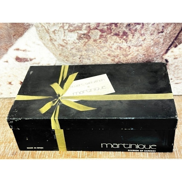 80s/90s VTG Stuart Weitzman for Martinique Grey Pump RIbbon Vamp Heels sz 8 - Picture 13 of 13